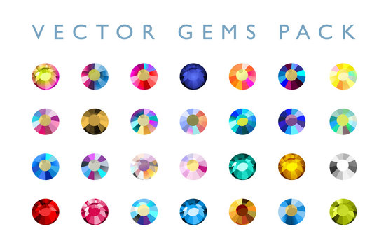 Premium Vector  Seamless pattern of colorful big and small rhinestones or  gemstones
