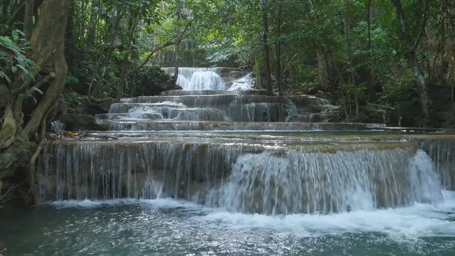 Level 1 of Huay Mae Kamin waterfall in Khuean Srinagarindra National Park, Kanchanaburi Province, Thailand