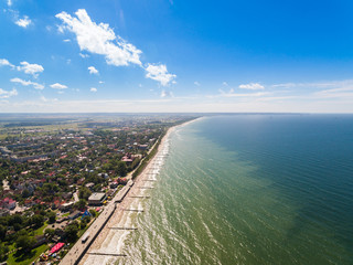 Top view of the beach