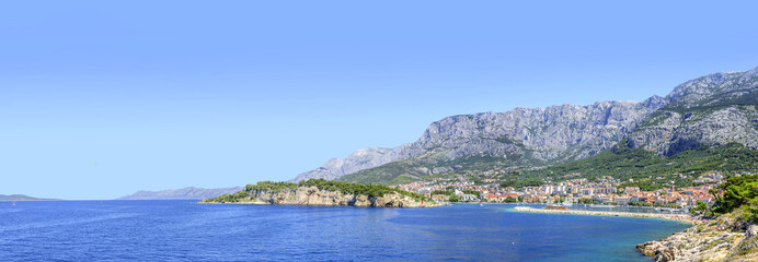 Panoramic shot of the resort town of Makarska.