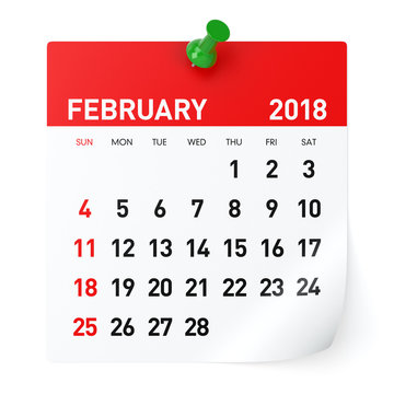 February 2018 - Calendar