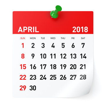 April 2018 - Calendar
