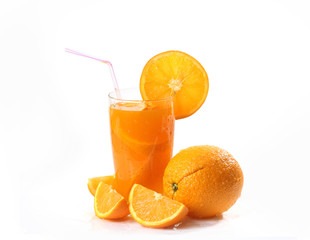 fresh orange on white background