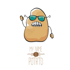 Obraz premium vector funny cartoon cute brown potato