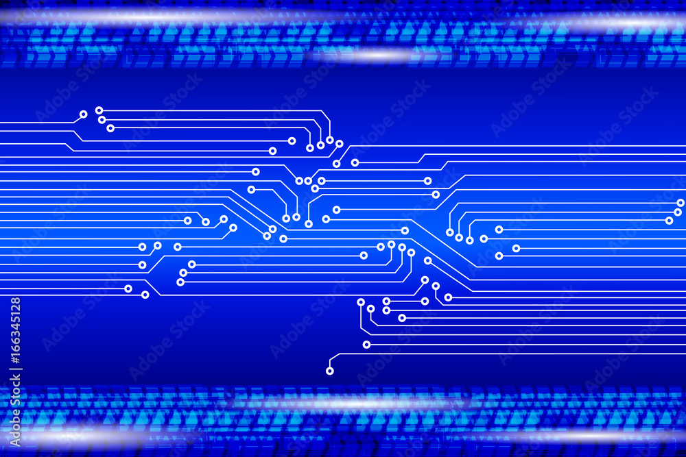 Aufkleber Hi Technology Circuit Board Pattern  With Arrow Motion Blur Concept Vector Background