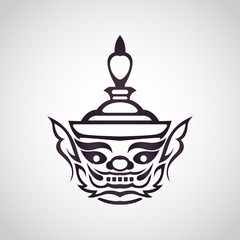 Vector face of giant thailand, Vintage traditional Thai style