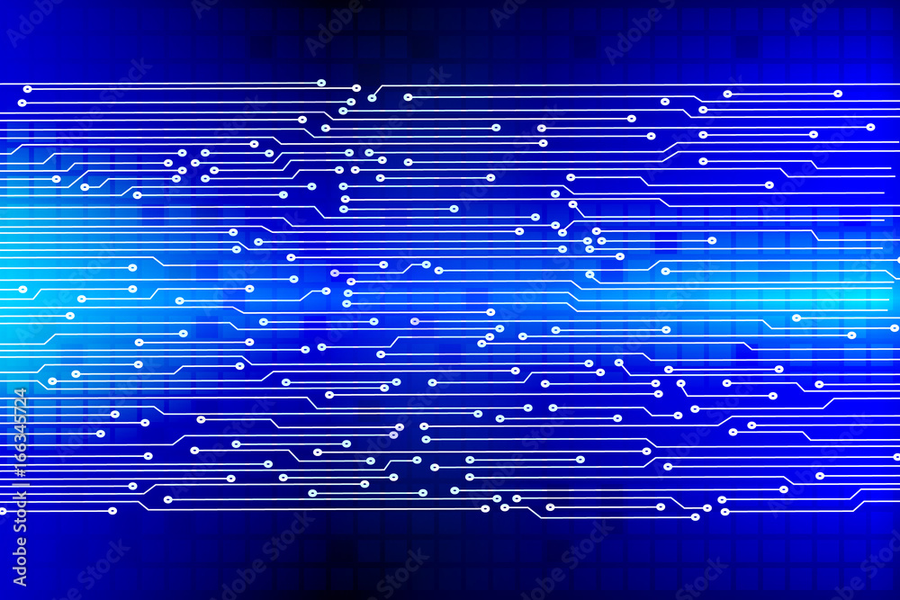 Aufkleber Hi Technology Blue Abstract Circuit Board  On Square Pattern Vector Background