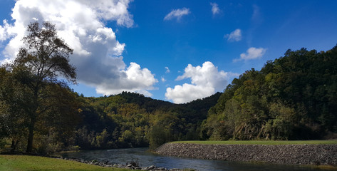 River running through valley