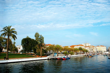 Fototapeta premium Canoas gondolas en Aveiro, Portugal