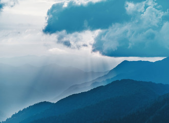 Blue mountains landscape.