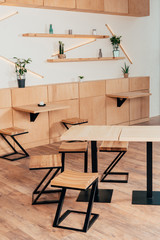 stylish interior of modern cafe