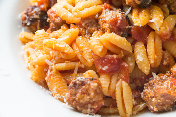 Malloreddus alla campidanese, Sardinian Food, Italian Pasta