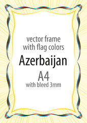 Frame and border of ribbon with the colors of the Azerbaijan flag