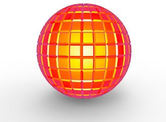 3d illustration of abstract geometry ball. white background isolated. icon for game web.