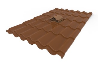 3d illustration of roof. white background isolated. icon for game web.