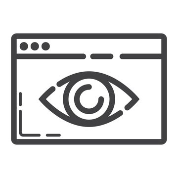 Web Visibility line icon, seo and development, browser sign vector graphics, a linear pattern on a white background, eps 10.