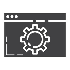 Web optimization glyph icon, seo and development, browser sign vector graphics, a solid pattern on a white background, eps 10.