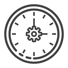 Fototapeta premium Time Management line icon, seo and development, clock sign vector graphics, a linear pattern on a white background, eps 10.