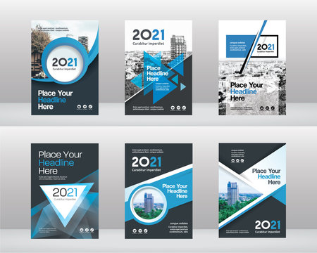 City Background Business Book Cover Design Template Set in A4. Can be adapt to Brochure, Annual Report, Magazine,Poster, Corporate Presentation, Portfolio, Flyer, Banner, Website