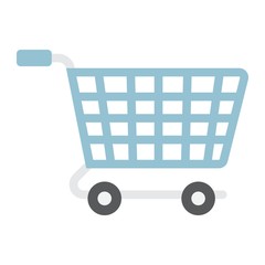 Ecommerce solutions flat icon, seo and development, basket sign vector graphics, a colorful solid pattern on a white background, eps 10.