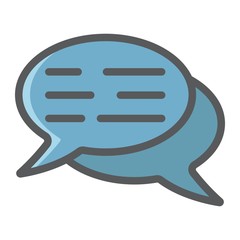 Speech bubbles filled outline icon, seo and development, chat sign vector graphics, a colorful line pattern on a white background, eps 10.