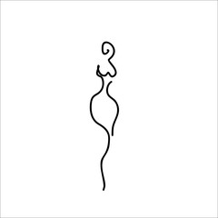 sexy female shape vector line illustration