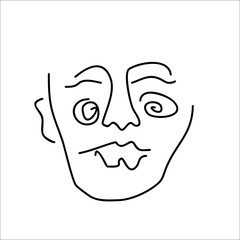 face vector line illustration