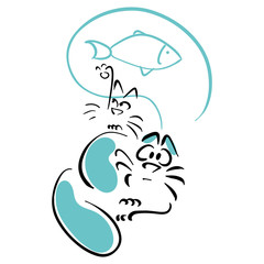 Cat steals imaginary fish