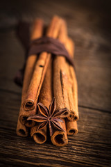 Anise stars and cinnamon
