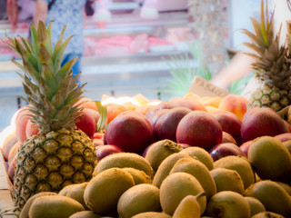 kiwis and ananas at the open market
