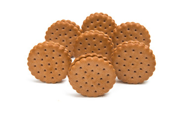 Filled cream cookies isolated