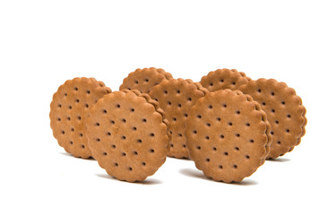 Filled cream cookies isolated
