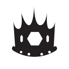 Isolated silhouette of a crown, Vector illustration