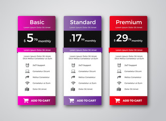 Pricing Plans Clean Design Vector Illustration