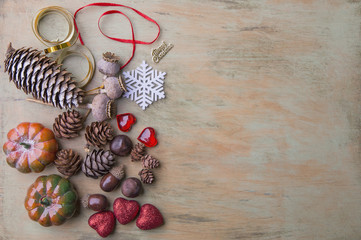 Christmas background with toys