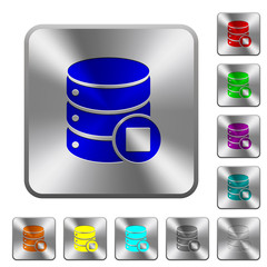 Database macro stop rounded square steel buttons