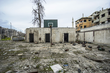 Obraz premium ville de syrie détruite, Homs 