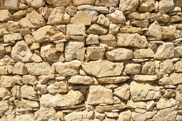 Medieval stones wall  in Begur, Catalonia, Spain