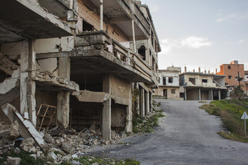 Fototapeta na wymiar scène de guerre syrie
