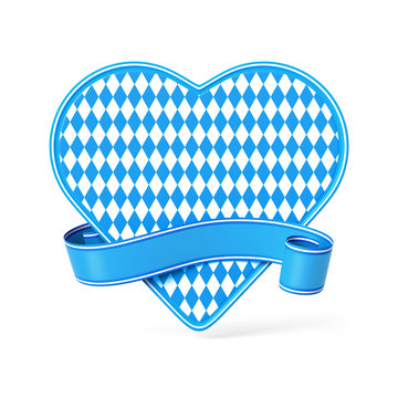 recommend clip art: Blue bavarian ribbon banner with heart silhouette card - diamond pattern