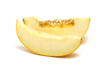 melon slices isolated on white