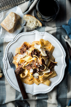 Slow Cooked Beef Ragu on Pappardelle Pasta