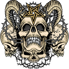 grunge skull coat of arms