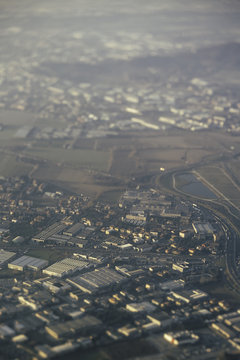 Aerial view of Northern Italy