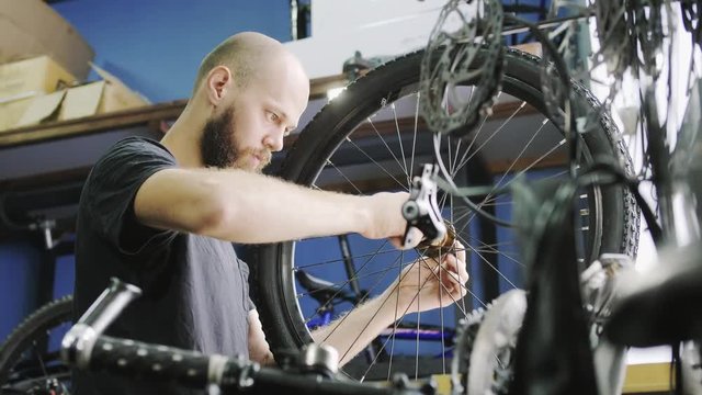 Sale and repair of bicycles.