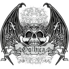 grunge skull coat of arms
