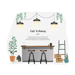 Coffee Shop cafe and bakery interior background