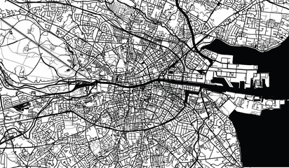 Fototapeta premium Urban city map of Dublin, Ireland