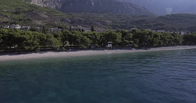 Tucepi beach aerial view