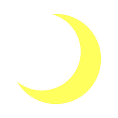 Fototapeta na wymiar Bright Half Moon Icon Isolated - Crescent, Night, Sky